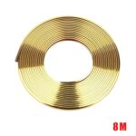 Tira decorativa de galvanoplastia de rueda reflectante Universal para coche W12 8m/roll, 1roll Electroplating Gold