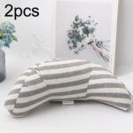 2 uds., reposacabezas para el cuello para niños, funda cómoda para el hombro, almohada protectora para el cuello del coche, 2pcs (Gray Stripe)
