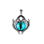 Collar de acero de titanio para hombre con ojos de demonio retro de 1926, estilo:, Single Pendant