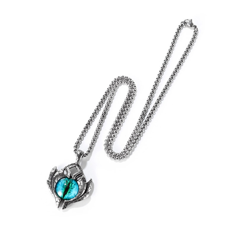TBD0603305202.jpg Collar de acero de titanio para hombre con ojos de demonio retro de 1926, estilo:, Pendant+3x55cm Matching Chain - Imagen 1