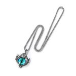 Collar de acero de titanio para hombre con ojos de demonio retro de 1926, estilo:, Pendant+4x70cm Matching Chain