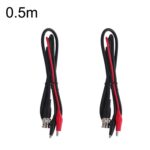 2 uds BNC a 2 x pinzas de cocodrilo Cable coaxial de doble cabezal Cable de vídeo, longitud:, BNC To 2 x Crocodile Clips 0.5m