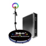 Cabina de fotos con luz de relleno RGB que gira el soporte de giro de la foto de la cámara con estuche de vuelo, 68cm