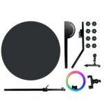 Cabina de fotos con luz de relleno RGB que gira el soporte de giro de la foto de la cámara con estuche de vuelo, 100cm - Imagen 3