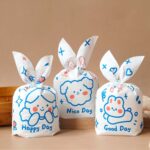 1 bolsa de bolsas de embalaje de dulces bolsas de regalo de galletas para hornear, Blue Bunny Girl