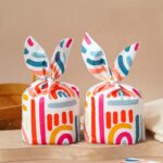 1 bolsa de bolsas de embalaje de dulces bolsas de regalo de galletas para hornear, Colorful Abstract Strip