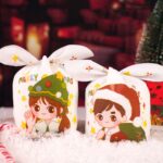 1 bolsa de bolsas de embalaje de dulces bolsas de regalo de galletas para hornear, White Christmas Boy Girl