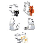 Utensilios para hornear DIY de acero inoxidable con molde para galletas de gato de 5 uds., Cat Shape