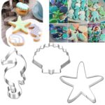 Moldes para hornear 3 en 1 Ocean Series Seahorse Starfish Shell, molde para galletas de azúcar con tapa