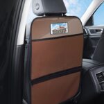 Asiento trasero para niños Almohadilla antipatadas trasera Anti-suciedad Universal Almohadilla de protección de cuero Bolsa de almacenamiento, All Inclusive Version (Brown)