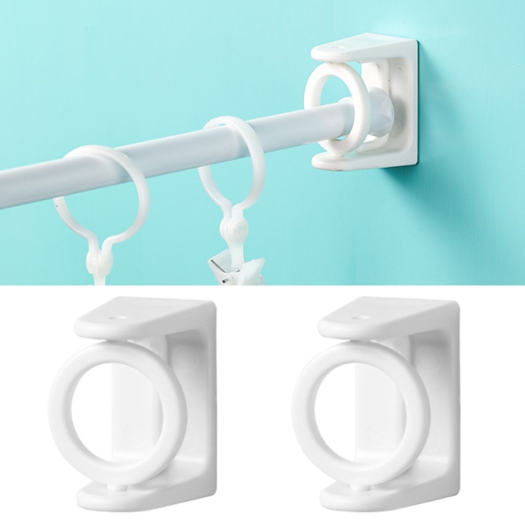 TBD0603337801.jpg 4 piezas giratoria círculo triángulo anillo telescópico varilla gancho apoyos soporte fijo, White Adhesive Model - Imagen 1