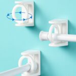 4 piezas giratoria círculo triángulo anillo telescópico varilla gancho apoyos soporte fijo, White Adhesive Model - Imagen 4
