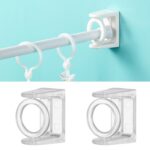 4 piezas giratoria círculo triángulo anillo telescópico varilla gancho apoyos soporte fijo, Transparent Adhesive Model