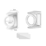 4 piezas giratoria círculo triángulo anillo telescópico varilla gancho apoyos soporte fijo, Transparent Adhesive Model - Imagen 2