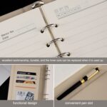 Estuche de hojas sueltas de tres pliegues de 6 orificios Cuaderno de negocios A5 Bloc de notas de papelería de oficina - Imagen 3