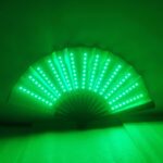 00021 LED Prom Lighting Ventilador plegable Bar Colorido Atmósfera Grupo Props, Green