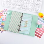 Carpeta de hojas sueltas de cuero PU con diseño de cocodrilo A6, organizador de sobres en efectivo para cuaderno económico, Crocodile Pattern (Glaze Blue) - Imagen 5