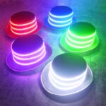 00068 LED Bar Luminous Jazz Hat Stage Magic Show Props, Pink - Imagen 2