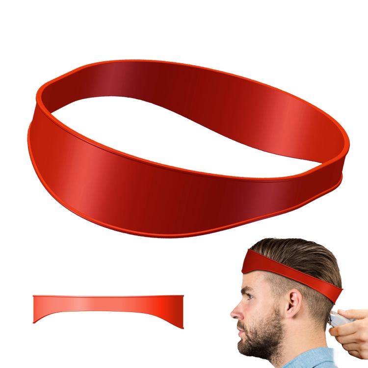 TBD0603352001D.jpg Guía de línea de cabello para cuello de salón, regla de ajuste de peluquero, herramienta de bricolaje para el cabello, herramientas de plantilla para recortar el cabello, Non-adjustable (Red) - Imagen 1
