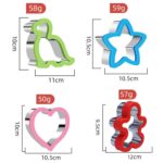 2 uds sándwiches de acero inoxidable modelo de corte de pan con protectores molde de galletas de frutas y verduras, Large Dinosaur - Imagen 3