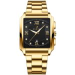BINBOND B4143 Relojes de cuarzo impermeables para hombres al aire libre rectangulares