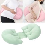 Almohada de algodón con soporte para la cintura para embarazadas, cojín para dormir de lado, almohada extraíble y lavable para el abdomen, Green
