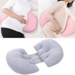 Almohada de algodón con soporte para la cintura para embarazadas, cojín para dormir de lado, almohada extraíble y lavable para el abdomen, Gray