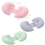 Almohada de algodón con soporte para la cintura para embarazadas, cojín para dormir de lado, almohada extraíble y lavable para el abdomen, Gray - Imagen 2