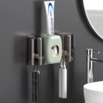 Soporte de cepillo de dientes montado en la pared para pareja Dispositivo automático de pasta de dientes, especificaciones:, Ordinary Green