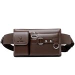 WEIXIER 8117 Riñonera deportiva para hombre Bolsa de PU multifunción para exteriores, 8117 Brown