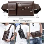 WEIXIER 8117 Riñonera deportiva para hombre Bolsa de PU multifunción para exteriores, 8117 Black - Imagen 2
