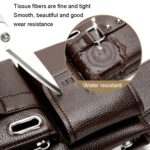 WEIXIER 8117 Riñonera deportiva para hombre Bolsa de PU multifunción para exteriores, 8117 Brown - Imagen 3