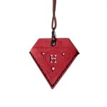Colgante de coche Triangular Ping An Charm Bag Cuero Espejo retrovisor Ornamento, Triangular Red, Triangular Yellow, Triangular Black - Imagen 2