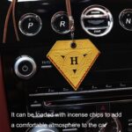 Colgante de coche Triangular Ping An Charm Bag Cuero Espejo retrovisor Ornamento, Triangular Red, Triangular Yellow, Triangular Black - Imagen 4