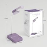 Carga USB Luz de escritorio Base magnética Extraíble Simple Protección para los ojos Lámpara portátil, With Base Purple - Imagen 3