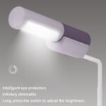 Carga USB Luz de escritorio Base magnética Extraíble Simple Protección para los ojos Lámpara portátil, With Base Purple - Imagen 4
