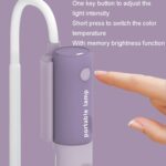 Carga USB Luz de escritorio Base magnética Extraíble Simple Protección para los ojos Lámpara portátil, With Base Purple - Imagen 6