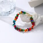 Tobillera de pulsera con cuentas de grava natural boho para mujer