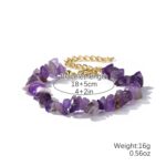 Tobillera de pulsera con cuentas de grava natural boho para mujer - Imagen 3