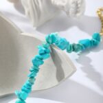 Tobillera de pulsera con cuentas de grava natural boho para mujer - Imagen 4