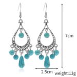Pendientes Estilo Étnico Turquesa Temperamento Pendientes Vintage Simples, E2203-3 - Imagen 2