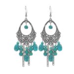 Pendientes Estilo Étnico Turquesa Temperamento Pendientes Vintage Simples, E2204-6