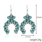 Pendientes Estilo Étnico Turquesa Temperamento Pendientes Vintage Simples, E2204-7 - Imagen 2