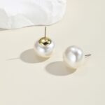 Aretes Joyas, E2208-1 White Pearl - Imagen 3