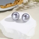 Aretes Joyas, E2208-3 Gray Pearl - Imagen 3