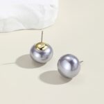 Aretes Joyas, E2208-3 Gray Pearl - Imagen 4