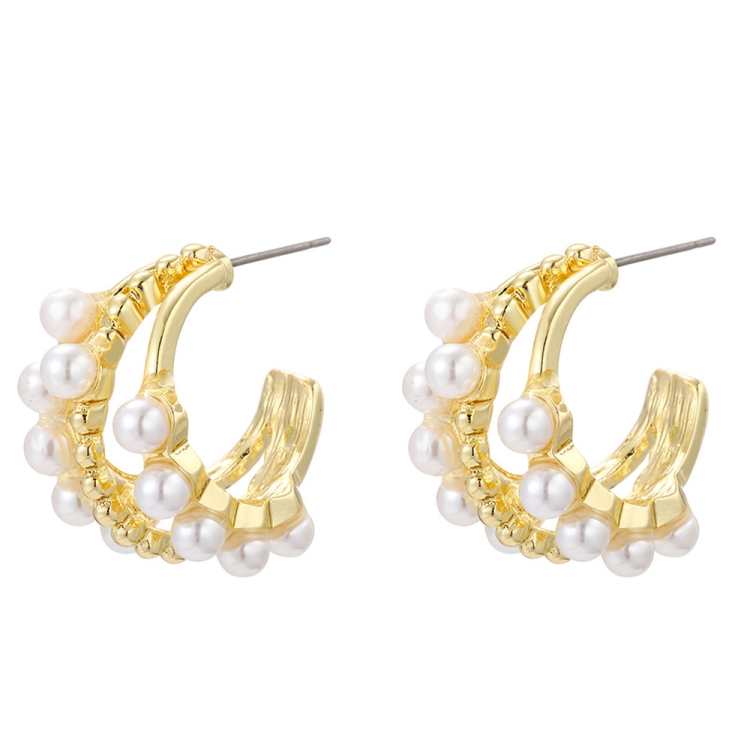 TBD0603373429.jpg Aretes Joyas, E2208-5 Three Circle C Shape - Imagen 1