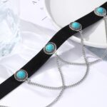 Collar de roca de metal con cadena de clavícula de terciopelo vintage punk, especificación:, N2211-8 - Imagen 3
