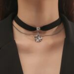 Collar de roca de metal con cadena de clavícula de terciopelo vintage punk, especificación:, N2211-10