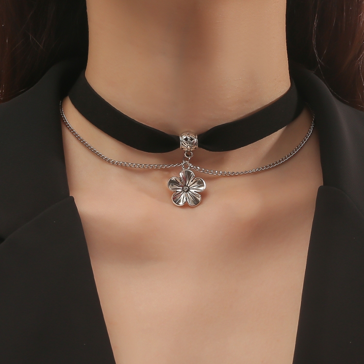 TBD0603373503.jpg Collar de roca de metal con cadena de clavícula de terciopelo vintage punk, especificación:, N2211-10 - Imagen 1
